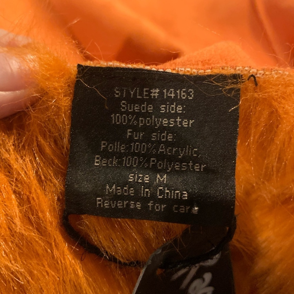 Rag & Bone faux suede fur vest Medium Orange front tie closure Vintage Bohemian - Picture 6 of 8